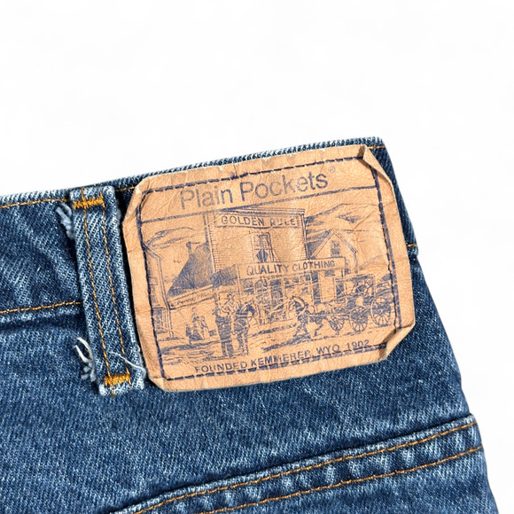 Vintage JC Penney Jeans Mens 34x28 Blue Dark Wash Denim Plain Pockets 80s - Picture 6 of 9